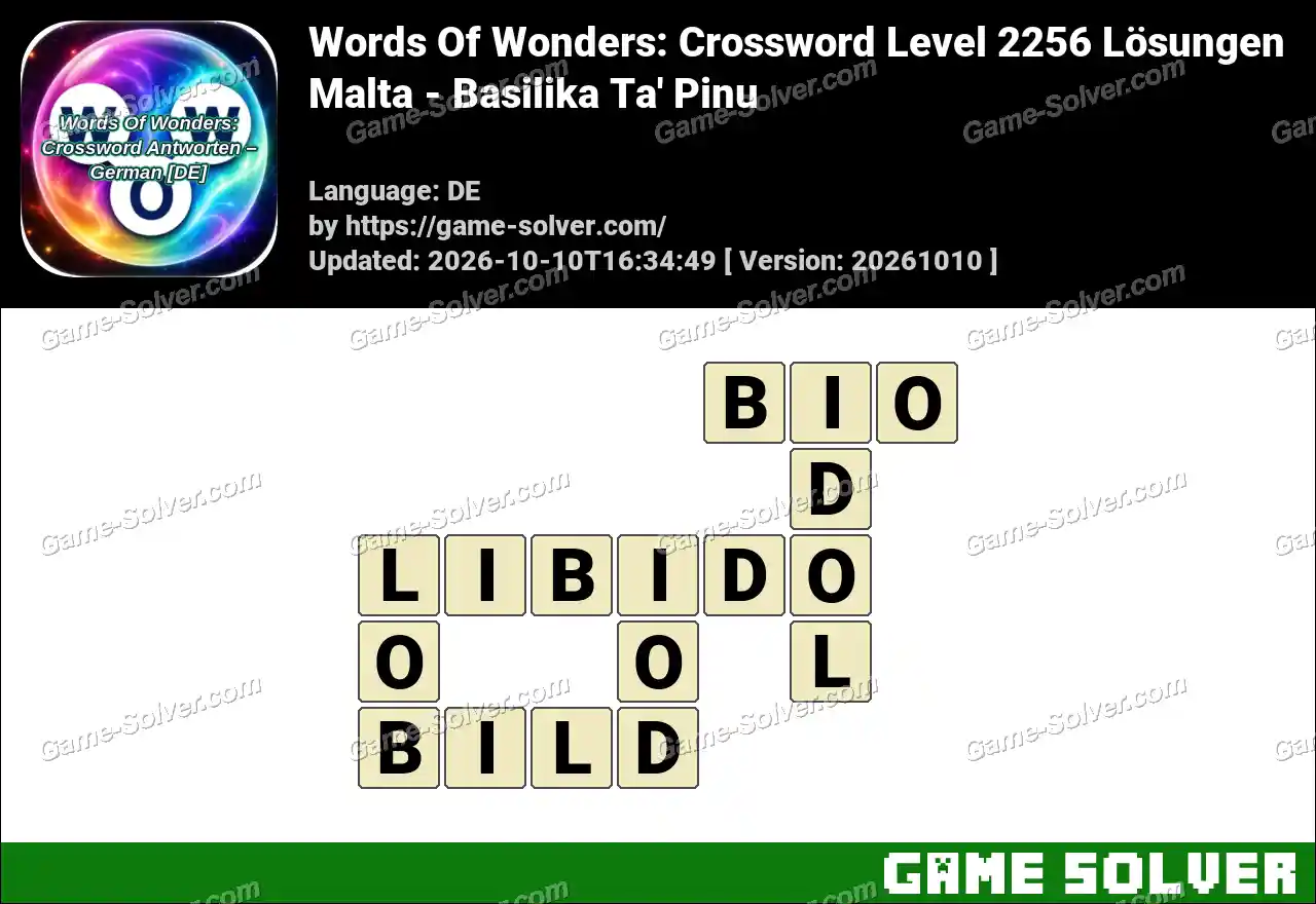 Words Of Wonders: Crossword Level 2256 Lösungen – Malta – Basilika Ta’ Pinu